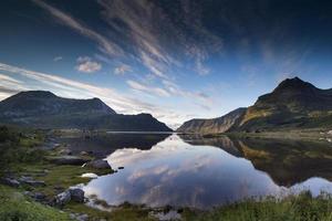 lofoten islas puesta de sol foto