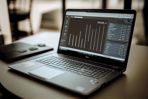Laptop with analytical data photo