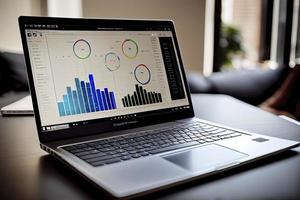Laptop with analytical data photo