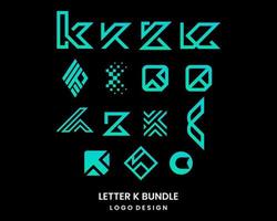 K letter monogram technology logo design. vector