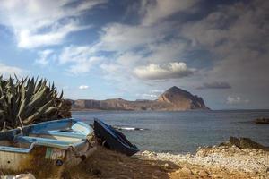 san vito lo capo with fishing boat, in Sicily, Italy photo