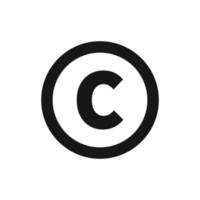 derechos de autor símbolo icono aislado en blanco antecedentes vector