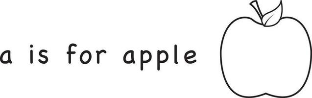 un es para manzana alfabeto aprendizaje educativo ilustración vector