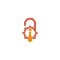 Logo with tie and lock with tie vector