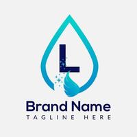 Initial Letter L Wash Logo, Drop and Wash Combination. Drop logo, Wash, Clean, Fresh, Water Template vector