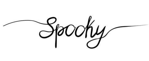 Spooky calligraphy inscription with smooth lines for Halloween vector