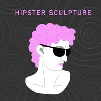 Hipster ancient greek sculpture. Stylized posters in a modern psychedelic style vector