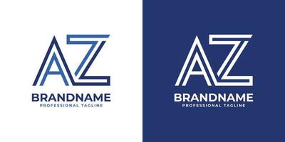 Letter AZ Line Monogram Logo, suitable for any business with AZ or ZA initials. vector