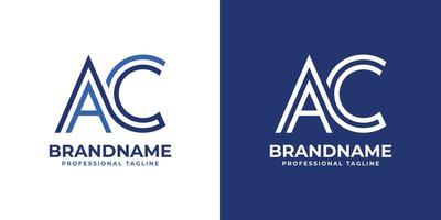 Letter AC Line Monogram Logo, suitable for any business with AC or CA initials. vector