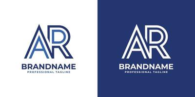 Letter AR Line Monogram Logo, suitable for any business with AR or RA initials. vector