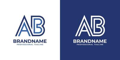Letter AB Line Monogram Logo, suitable for any business with AB or BA initials. vector