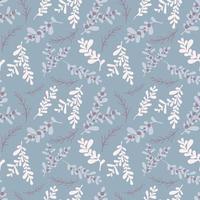 Seamless pattern of winter branches and leaves vector