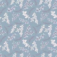 Seamless pattern of winter branches and leaves vector