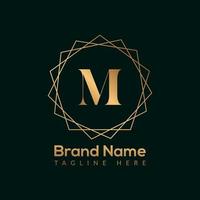 Luxury Letter M Gold Queen Design Logo. Elegant Gold logo Design consept for boutique,restaurant, wedding service, hotel or business identity. vector