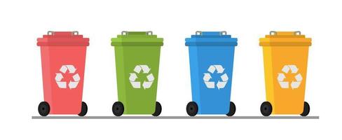 Recycling bins. Garbage sorting concept. vector