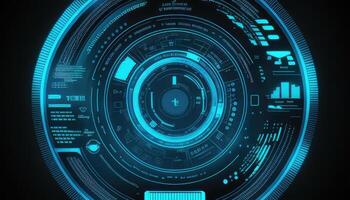 Futuristic circle HUD, GUI, user interface interface screen design. Created with photo