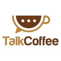 Modern flat design simple minimalist talk chat coffee logo icon design template vector with modern illustration concept style for cafe, coffee shop, restaurant, badge, emblem and label