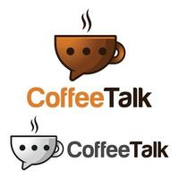 Modern flat design simple minimalist talk chat coffee logo icon design template vector with modern illustration concept style for cafe, coffee shop, restaurant, badge, emblem and label