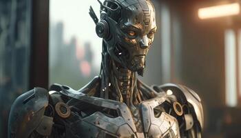 futurista futuro robot concepto artificial inteligencia. creado con generativo ai
