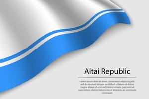 Wave flag of Altai Republic is a region of Russia vector