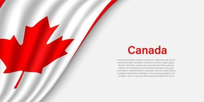 Wave flag of Canada on white background. vector