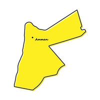 Simple outline map of Jordan with capital location vector