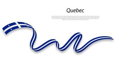 Waving ribbon or stripe with flag of Quebec vector