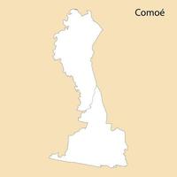 High Quality map of Comoe is a region of Ivory Coast vector
