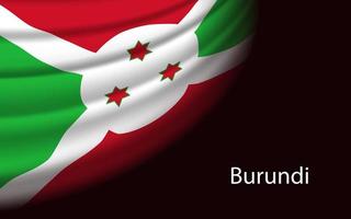 Wave flag of Burundi on dark background. vector
