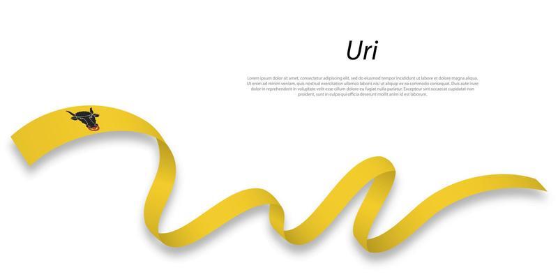 Waving ribbon or stripe with flag of Uri