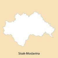 High Quality map of Sisak-Moslavina is a region of Croatia vector