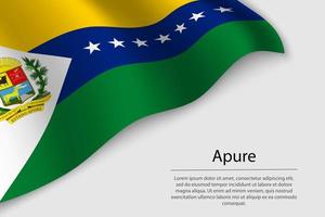 Wave flag of Apure is a state of Venezuela vector
