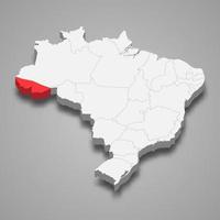 state location within Brazil 3d map Template for your design vector