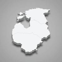 3d isométrica mapa de báltico estados región, aislado con sombra vector