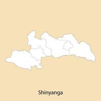 High Quality map of Shinyanga is a region of Tanzania vector