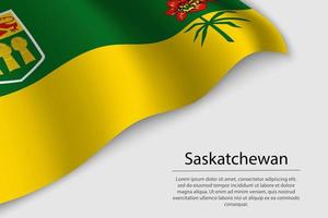 ola bandera de Saskatchewan es un región de Canadá vector