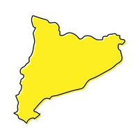 sencillo contorno mapa de Cataluña es un región de España vector