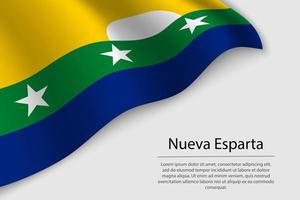 Wave flag of Nueva Esparta is a state of Venezuela vector