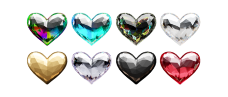 Colorful Heart Shape Isolated on Bakcground 3D Rendering png