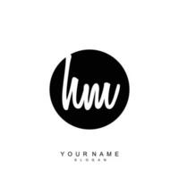 Initial HM Monogram with Grunge Template Design vector