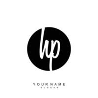 Initial HP Monogram with Grunge Template Design vector