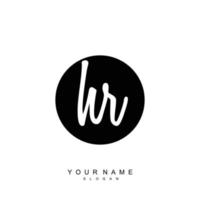 Initial HR Monogram with Grunge Template Design vector
