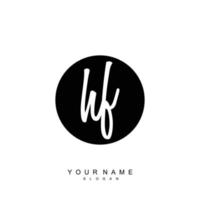 Initial HF Monogram with Grunge Template Design vector