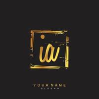 Initial IA Monogram with Grunge Template Design vector