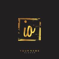Initial IO Monogram with Grunge Template Design vector