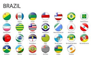 todas banderas de estados de Brasil. modelo para tu diseño vector