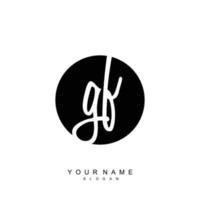 Initial GF Monogram with Grunge Template Design vector