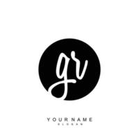 Initial GR Monogram with Grunge Template Design vector