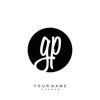 Initial GP Monogram with Grunge Template Design vector