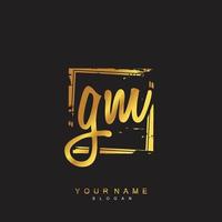 Initial GM Monogram with Grunge Template Design vector